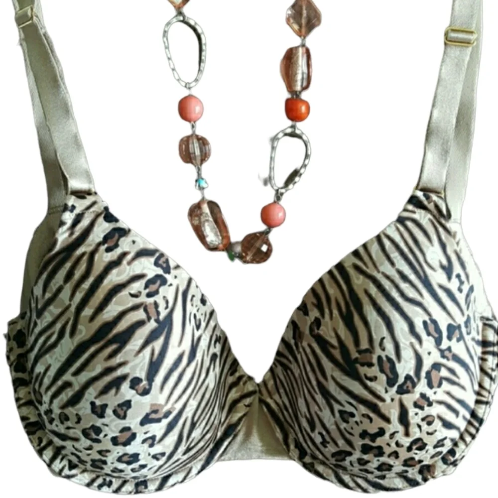 Warner's  animal print underwire padded bra